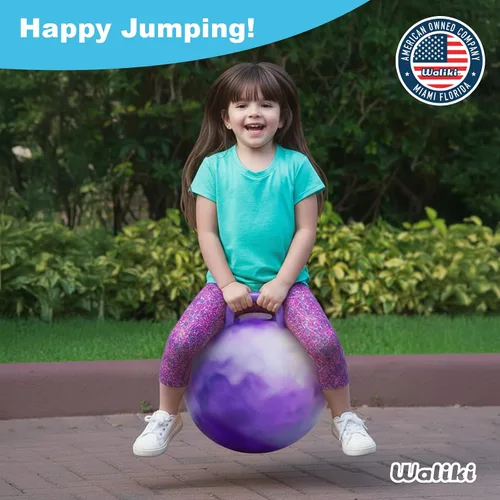 Miniatura 7 de WALIKI Hopper Ball Toy para niñas de 3, 4, 5 o 6 años, pelota de hippity hop, pelota de salto Regalo de cumpleaños genial Morado 18 pulgadas