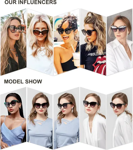 Miniatura 4 de SOJOS Gafas de sol retro de gran tamaño para mujer, estilo vintage, de moda, SJ2074