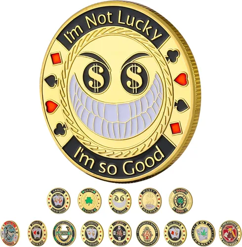 Miniatura 10 de LuluCircle Guardia de póquer, Pesos para póquer, regalos de póquer para hombres, protector de tarjetas de póquer, accesorios de póquer, fichas