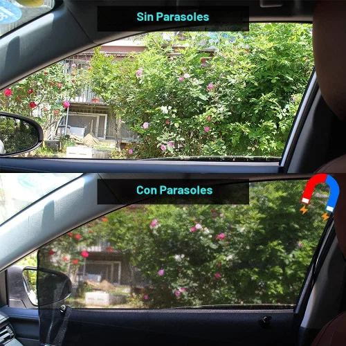 Miniatura 5 de Ovege Parasoles magnéticos para ventana de automóvil, 2 unidades, universal, pantalla de malla para ventana lateral, parasol para ventana