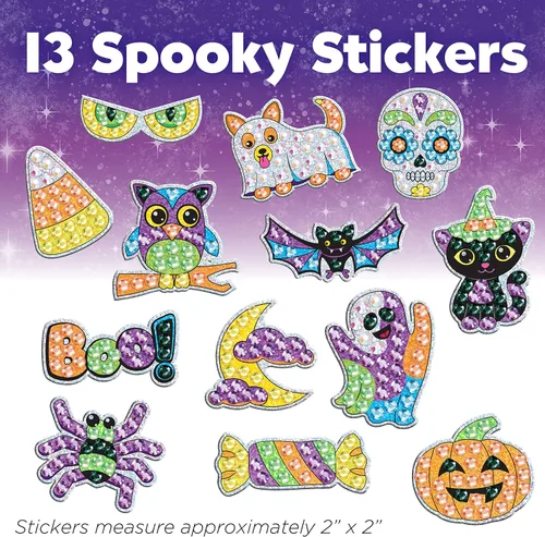Miniatura 4 de Creativity for Kids - Juego de pintura de diamantes de gemas grandes de Halloween Crea 13 calcomanías espeluznantes y 2 caireles con más de 1000