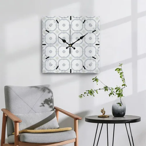 Miniatura 4 de White Floral Flower Green Star Wall Clock Decorative Wall Clocks Decorative Plug in Clock Battery Operated Clocks Garage for Kitchen Bathroom