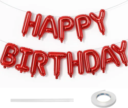 Miniatura 10 de Cartel plateado de feliz cumpleaños – Globos de letras de papel de aluminio de Mylar de 16 pulgadas con cinta, globos autoinflables para mujeres