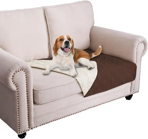 Miniatura 79 de Ameritex Funda Impermeable para Cama de Perro Manta para Mascotas para Muebles Cama Sillón Sofá Reversible Azul marino+azul piedra