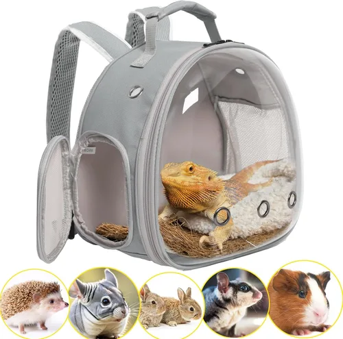 Miniatura 8 de Portador de viaje para dragón barbudo, jaula para lagartos, bolsa para animales pequeños para erizos, ratas, loros, pájaros, conejillos de indias
