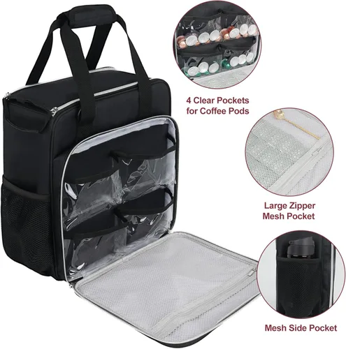 Miniatura 5 de LEFOR·Z Bolsa de viaje para cafetera, compatible con Keurig K-Mini, funda de transporte para cafetera de una sola porción compatible con K-Mini Plus