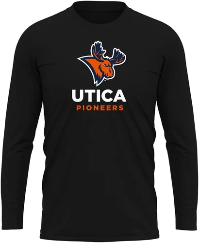 Miniatura 38 de Camisa deportiva de manga larga oficial de la NCAA Collegiate para hombre, colección negra con logotipo primario