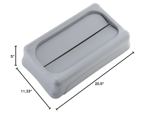 Miniatura 8 de Rubbermaid Commercial Products Slim Jim - Bote de basura con bisagras y tapas para reciclaje Plateado