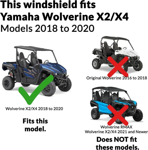 Miniatura 3 de Wolverine - Parabrisas plegable completo X4 / X2 de Clearly Tough Para modelos 2018-2020 Resistente a los arañazos Policarbonato de alta