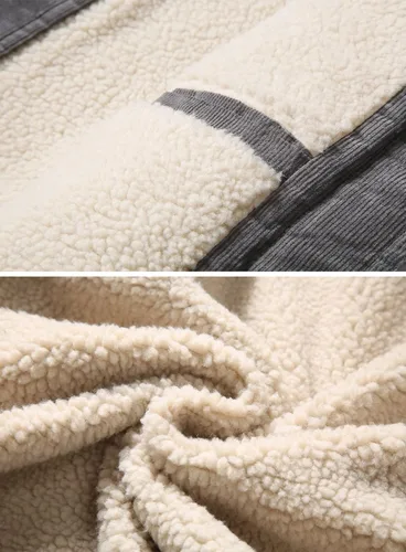 Miniatura 6 de Chaqueta de pana casual con forro de sherpa para hombre