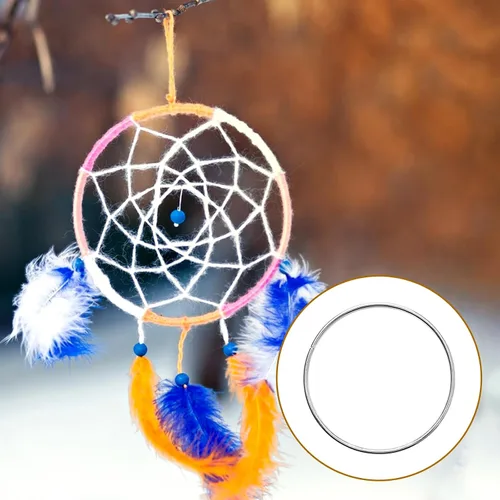 Miniatura 6 de 10 anillos de metal de 4 pulgadas para manualidades, aros de plata de macramé, anillos florales para manualidades, suministros de macramé