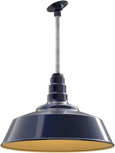 Miniatura 18 de Steel Lighting Co. Manhattan Warehouse Light Lámpara colgante montada en el techo Cúpula de 20 pulgadas Montaje al ras Luz de granero