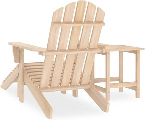 Miniatura 4 de Fauteuil Adirondack de Jardin en Bois Massif de Sapin avec Ottoman, Confort Ergonomique, Diseño Eléctrico, Facile à Assembler, Pour Terrasse, Balcon