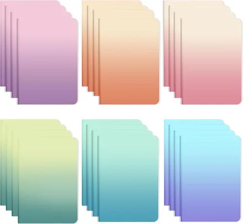 Miniatura 8 de Ddaowanx Paquete de 24 cuadernos rayados coloridos, diarios a granel, 72 páginas, 36 hojas, 8.3 x 5.5 pulgadas, tamaño A5, cuadernos de escritura