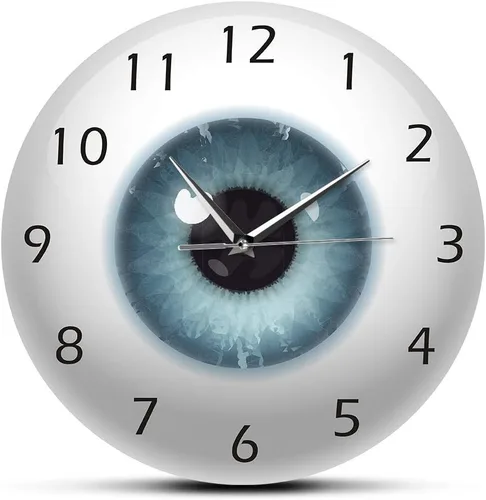 The Geeky Days Reloj de pared silencioso con diseño de ojo pupila visión visión oftalmología reloj de pared silencioso de cuarzo 12 pulgadas todo lo