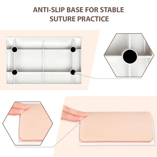 Miniatura 5 de Ultrassist Almohadilla de sutura premium para estudiantes de medicina, almohadilla de práctica de sutura de silicona con mallas dobles mejoradas