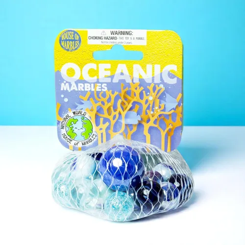 Miniatura 2 de House of Marbles Oceanic Marbles - Juego de mármol con temática oceánica para juegos de mármol, carreras de canicas, coleccionismo, bolsas