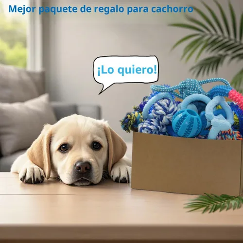 Miniatura 6 de Beiker Paquete de 15 juguetes de Navidad para perros, juguetes masticables para cachorros para dentición de cachorros pequeños y medianos, caja