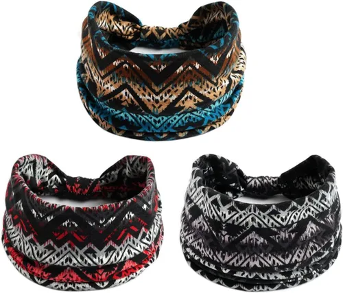 Miniatura 79 de K-Elewon Paquete de 3 diademas elásticas anchas para mujer, bandas para el cabello para yoga, deportes
