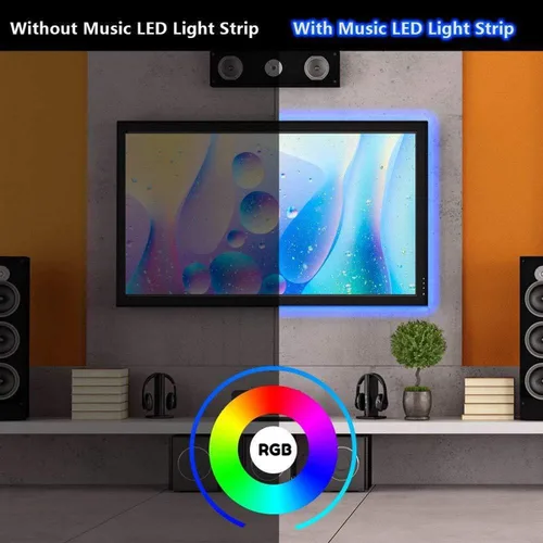 Miniatura 8 de KIKO Tira de luces LED alimentadas por pilas de 2 m, USB/funcionan con pilas, 60 LED 5050 RGB, luces LED de cumpleaños y Navidad con control remoto