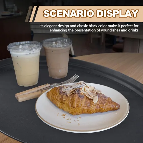 Miniatura 4 de FillTouch 2 bandejas ovaladas grandes con forro de goma de polipropileno para cocina, comedor, cafeterías, servicio de comida rápida