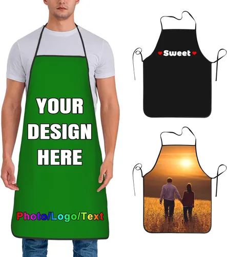 Miniatura 40 de Delantal de chef personalizado para hombres y mujeres, para cocinar, con nombre, logotipo, foto, regalos de cocina para familiares y amigos