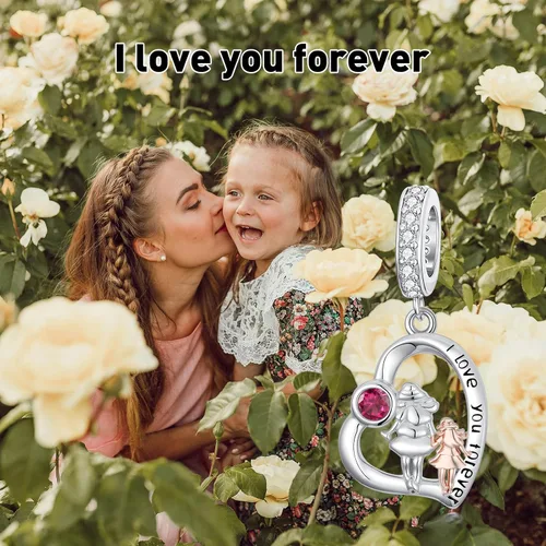 Miniatura 195 de PROESS Dije para padre, madre e hija, pulsera de plata de ley para pulseras, regalos de cumpleaños, día de San Valentín, para hija, madre, amante