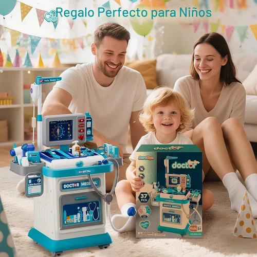 Miniatura 6 de AuroTops Kit de Doctor para Niños Pequeños 3-5, Juego de Doctor de 26 Piezas para Niños de 3-8 Años, Juguete de Juego de Roles Carrito Médico