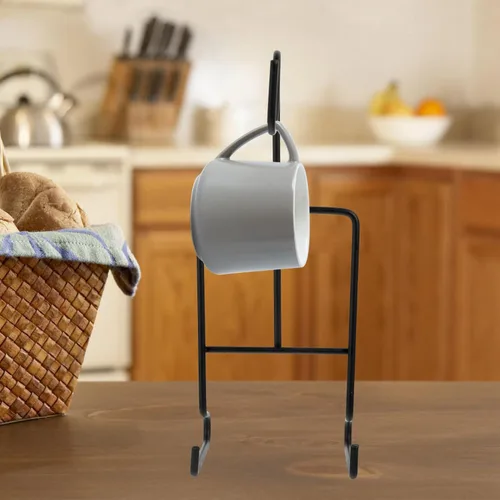 Miniatura 5 de SHOWERORO Soporte para taza de té, soporte para taza, organizador de platillos para encimera de cocina y gabinete Negro