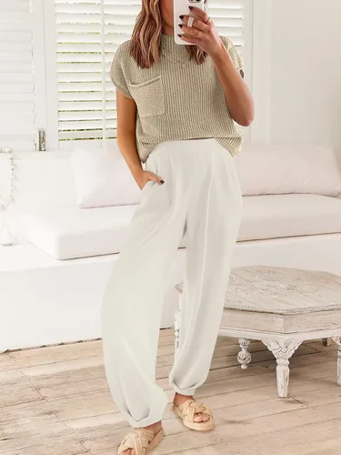 Miniatura 5 de ANRABESS Conjunto de dos piezas para mujer, suéter de punto y pantalones de cintura alta