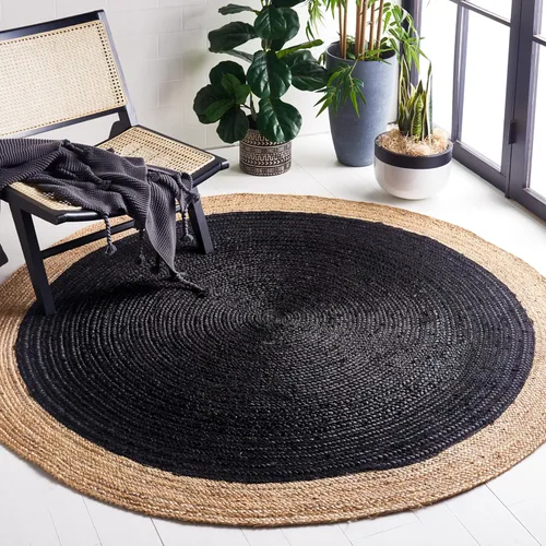 Miniatura 47 de SAFAVIEH Alfombra de Área Redonda de 10' - Colección de Fibra Natural - Verde y Marrón Natural, Yute Hecho a Mano, Diseño de Borde Trenzado (NF801G)