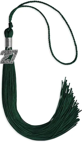 Miniatura 67 de Endea Graduation Borla de un solo color con dije de plata brillante (oro antiguo, 2022)