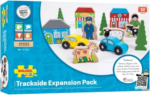 Miniatura 3 de Bigjigs Rail Juego de accesorios Trackside - Juego de tren de madera Accesorios Multicolor