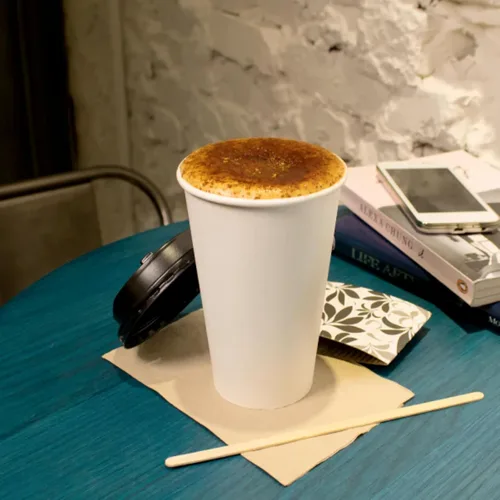 Miniatura 8 de Karat Taza de café de papel de 16 oz [1,000 ct] Taza desechable blanca para bebidas calientes/frías y bebidas 3.543 in (C-K516W)