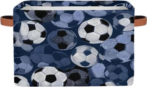 Miniatura 18 de Cesta de almacenamiento pequeña con asas para niños, juguetes de baloncesto, pelota deportiva, cubos de almacenamiento plegables de tela, cesta