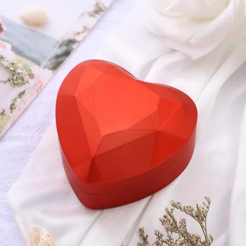 Miniatura 8 de VOSAREA Caja de anillo LED, caja de anillo de compromiso de propuesta, aretes en forma de corazón, caja de joyería para aniversario, día de San