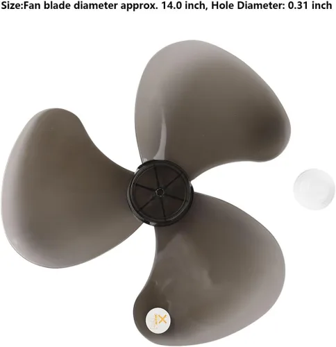 Miniatura 7 de 16 inch Plastic Fan Blade with Nut Cover for Household Fans Black 16 Inch Plastic Fan Blade 3 Leaves Fan Blade Replacement for Household