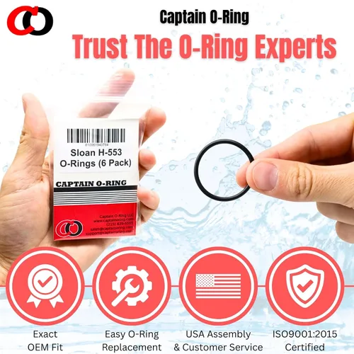 Miniatura 6 de Captain O-Ring Repuesto H-553/5308696 / P6000-C31 / A912809-0070A Anillos tóricos para Zurn, Sloan, Royal/Regal, American Standard Válvula