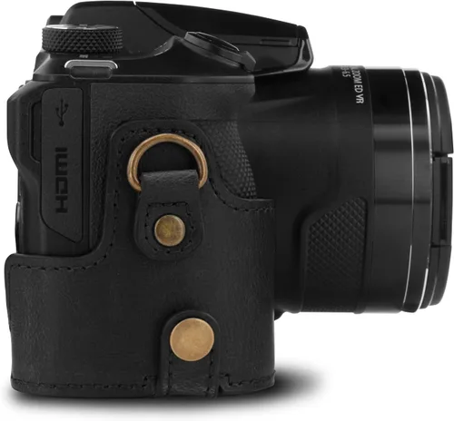 Miniatura 9 de MegaGear Funda de cuero para cámara puede usarse con Nikon Coolpix B600