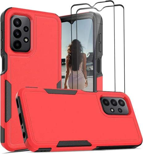 Miniatura 38 de Jeylly Compatible con Samsung Galaxy A22 5G Funda, Funda Samsung A22 5G con 2pcs protectores de pantalla de vidrio templado