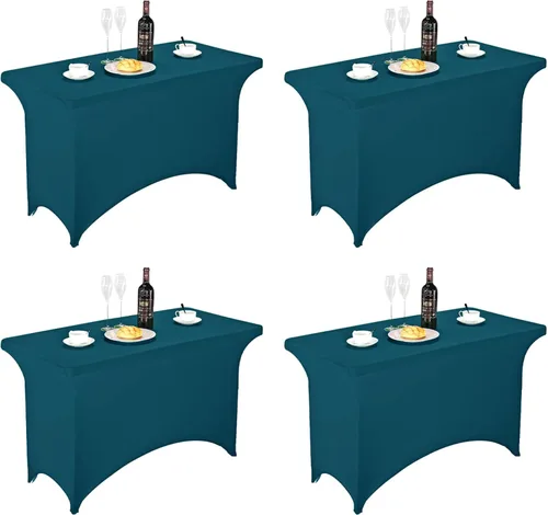 Miniatura 195 de FORLIFE - Funda de mesa de elastano, mantel ajustado de 4 pies para mesas rectangulares, funda elástica para patio, universal para bodas, banquetes