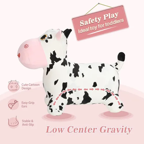 Miniatura 4 de INPANY Juguetes Saltarines de Vaca Animales de Granja para Regalos de Niña de 2 Años, Caballo Saltarín Inflable de Peluche para Niños, Montable Toro