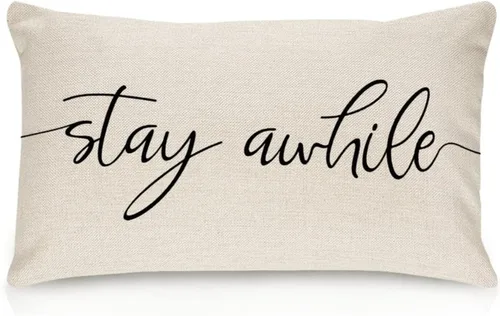 Miniatura 4 de Sweet Dreams - Fundas de almohada lumbar de lino y algodón de 12 x 18 pulgadas, funda de almohada rectangular decorativa de granja, divertida