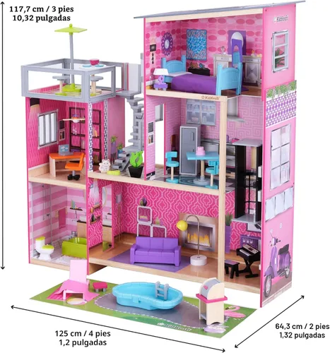 Miniatura 2 de KidKraft Casa de ciudad para muñecas con muebles para niñas