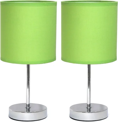 Miniatura 33 de Simple Designs LT2007-HPK-LB Lámpara de mesa básica cromada para sala de estar, mesita de noche, escritorio, encimera, rosa intenso, con bombilla