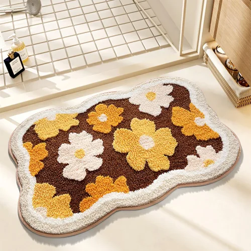 Miniatura 14 de PTAEXCEL Bonita alfombra de baño, 32 x 20 pulgadas, extra suave, color rosa, alfombra de área de flores de alta absorción, antideslizante, lavable a