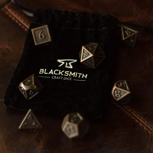 Miniatura 5 de HEIMDALLR Juego de dados de metal DND, 7 piezas, juego de dados de metal indestructibles con bolsa de dados; juego de dados D&D