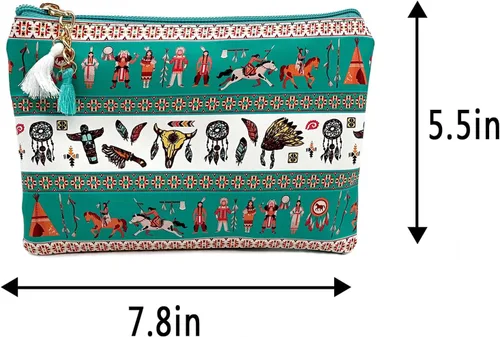 Miniatura 3 de Bonita bolsa pequeña de cosméticos, mini bolsa de maquillaje para mujeres y niñas, bolsa pequeña de aseo de viaje de cuero PU, organizador