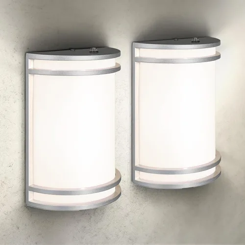 Miniatura 24 de ASD Lámpara LED de montaje en pared para exteriores e interiores de 10 pulgadas con sensor de movimiento, iluminación de pared de níquel cepillado