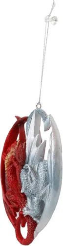 Miniatura 2 de Ebros Gift Anne Stokes - Figura decorativa de árbol de fantasía de dragones, dragones de fuego y hielo, adornos de Halloween o Navidad, escultura